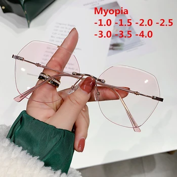 -1.0 1.5 2.0 4.0 Keret nélküli Kész Rövidlátás Szemüveg Női Divat Márka Elegáns Rövidlátó Szemüveg Kapható Szemüvegek