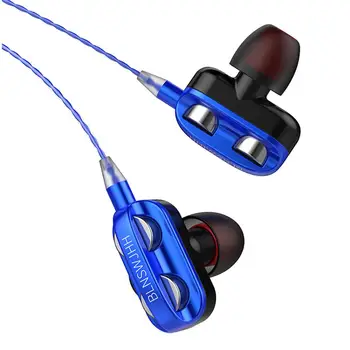 2 Mozgó Tekercses Gaming Fejhallgató, Vezetékes Mikrofon Univerzális In-Ear Nehéz Basszus Sztereó 3,5 mm-es Vezetékes Fülhallgató Sport Fülhallgató Mikrofon