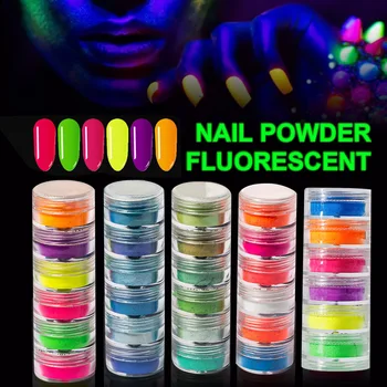 6 szín/készlet Smink Fénycső Neon Foszforeszkáló Pigment Smink Paletta, Szem Árnyék, Csillogó Szemhéjpúder Köröm Por Kozmetikumok