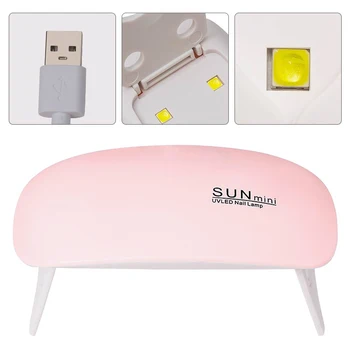 6W, Mini Lámpa Köröm Rózsaszín, Fehér Körömlakk Szárító Gép UV LED Lámpa Hordozható Micro USB Kábel Otthoni Használatra Szárítás Lámpa Gél Lakk