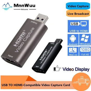 A 4K Videó-digitalizáló Kártya USB3.0 2.0 HDMI Video Grabber Rekord Doboz PS4 Játék DVD Videokamera Fényképezőgép Felvétel Élő Közvetítés