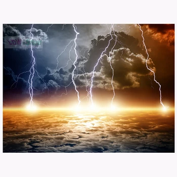 A tengeri vihar, a villám, 5D Gyémánt Hímzés Teljes Négyzet, kör Meghatározza Gyémánt Festmény keresztszemes Kép Strassz NEW301