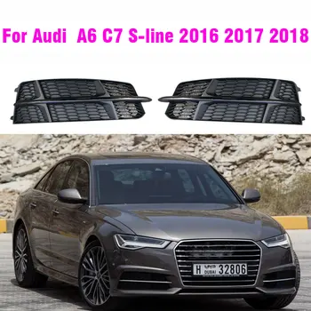 ABS Első Lökhárító Ködlámpa Alsó Hűtőrács Grill Fedezni Audi A6 C7 S-line 2016 2017 2018 Csere Racing Grillek