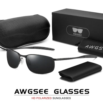 AWGSEE HD Vezetés Polarizált Napszemüveg Férfi Alumínium Keret napszemüvegek UV400 Sport Stílus napszemüvegek Vintage Vezető Szemüveg