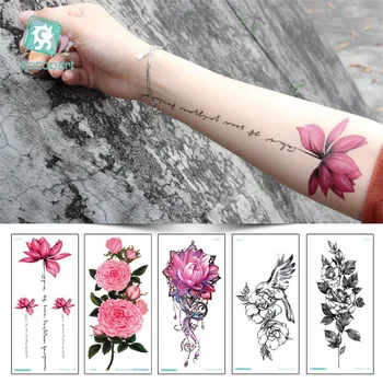 Az Egyéniség Egyszerű Tinta Virág Design, Vízálló Víz Transzfer Ideiglenes Tetoválás Matrica Női Kar Body Art Hamis Tetoválás