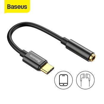 Baseus C Típus 3,5 mm-es Fülhallgató Jack AUX USB-C Kábel, Fejhallgató Adapter 3.5 Jack Audio kábel Huawei P20 Xiaomi Mi 10