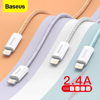 Baseus USB-Kábel iPhone 13 12 11 Pro XS Max XR X 8 7 Mini 2.4 Egy Gyors Töltés Adatok Telefon Kábel iPhone 13Pro Max Wire Kábel