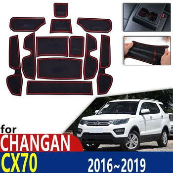 Csúszásgátló Gumi Kupa Párna Ajtó Groove Szőnyeg Changan CX70 2016~2017 2018 2019 12db Tartozékok szőnyeg telefon