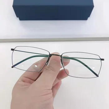 Dánia Márka Titán Screwless Szemüveg Keret Férfiak Tér Ultrakönnyű Felírt Szemüveget A Nők Optikai Olvasó Szemüveg Oculo
