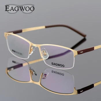 EAGWOO Üzleti Szemüveg Keret Fele Felni Optikai Szemüveg Férfi Arany Szemüveg Keret, Szemüveg Rövidlátás Olvasás Tavaszi Templom 2299