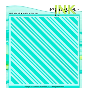 Forró Eladó Candy Stripe Airbrush Festés Dekoráció Stencil Diy Scrapbooking Művészeti Ablum Napló, Domborított Díszítés, Kézműves 2021 Új