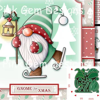 Fém Vágó Meghal Gnome Scrapbooking Papír Kártyák Dekoratív Kézműves Dombornyomás