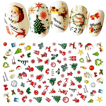 Karácsonyi köröm díszítés matrica, öntapadó matricák beauty nails manikűr kiegészítők kellékek eszköz F271-80