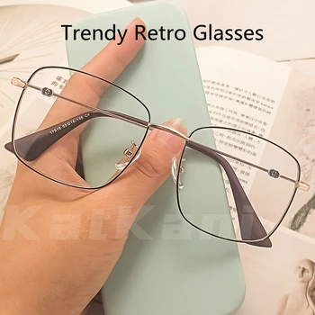 KatKani a Férfiak, mind a Nők a Divat a Retro Nagy Keret, Szemüveg Keret, Ultrakönnyű Dekoratív Optikai Szemüveget Keret 01-17918