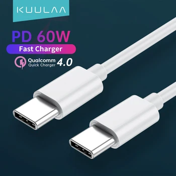 KUULAA PD60W USB Típus C-Típusú USB-C Kábel QC 4.0 3.0 gyorstöltés USBC Kábel Adatok Vezeték Samsung S20 Xiaomi 10 Huawei Szuper