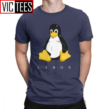 Linux Póló Férfi 100 Prémium Pamut Szabadidő T-Shirt Legénység Nyak Póló Rövid Ujjú Pulóver Új Érkezés Ruházat Európa