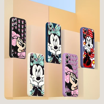 Minnie Mouse Gyönyörű Disney Apple IPhone 13 12 Mini 11 Pro XS MAX XR X 8 7 6-OS SE Plusz Folyékony Szilikon Puha Fedél Telefon Esetében