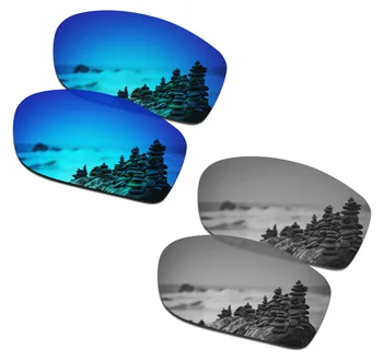 SmartVLT 2 Pár Polarizált Napszemüveg Csere Lencsék Oakley Ötös a Négyzeten Jég Kék, Ezüst Titán