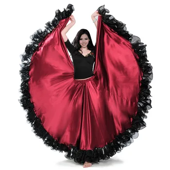 Spanyol Flamenco Szoknya 720° - os nagy hinta szoknya, hastánc, szoknyák hastánc jelmezek nők hastáncos szoknya ATS Flamenco ruha