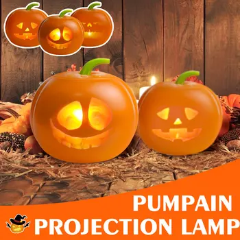 USB Feltölthető Halloween Tök Lámpa Dekoráció, Kellékek LED-es Éjszakai Fény Beszél Tök Projektor, házi Buli Hangulatú
