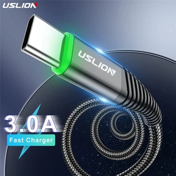 USLION 3A Típusú USB-C Kábel Xiaomi Huawei Samsung C Típusú USB-Gyors Töltő USB-C Kábel Telefon Töltő C-Típusú Adatok Wire Kábel 2m
