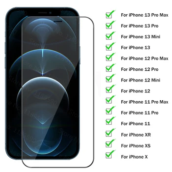Védőüveg iPhone 13 12 11 Pro Max Mini képernyővédő fólia iPhone 11 6 7 8 6s Plusz X XR Xs Max 13 Mini SE 2020 Üveg