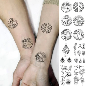 Vízálló Ideiglenes Tetoválás Matrica Idegen Space Univerzum Flash Tetoválás Aranyos Hegy Kéz, Csukló Hamis Tatto A Body Art Nők, Férfiak