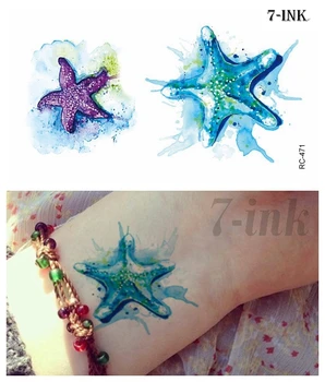 Vízálló Ideiglenes Tetoválás Színes Csillag Tetoválás a Test Atr Víz Transzfer Hamis Flash Tatto 10.5*6 Cm-es Nő, Gril