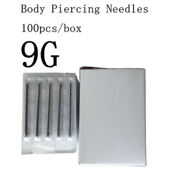 YILONG 100PC 9G Piercing Tűk 9G Steril, Egyszerhasználatos testékszerek Tűk 9G A Fül, Orr, Köldök Mellbimbó Ingyenes Szállítás