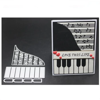 YINISE fémforgácsolási Meghal A Scrapbooking Stencil Zene Zongora DIY Papír Album Kártya Készítés, Dombornyomás Mappák Meghalni Vágás VÁGÁS Penész