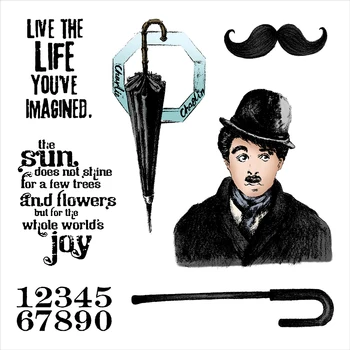 YIXUAN Pantomim Mester Chaplin Vágás Meghal, Tiszta Stamp Set DIY Scrapbooking Stencil Dekoráció Fém Meghal Bélyeget Kártyák Vicces Öröm