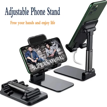 Állítható Asztali mobiltelefon Jogosultja Tabletta Jogosultja Összecsukható Kiterjesztése Támogató Hordozható Telefon készenléti Fém Xiaomi iPhone iPad
