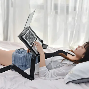 Állítható Számítógép Asztal Összecsukható Laptop Notebook Állvány Lusta Alumínium Ötvözet Ágy Asztal
